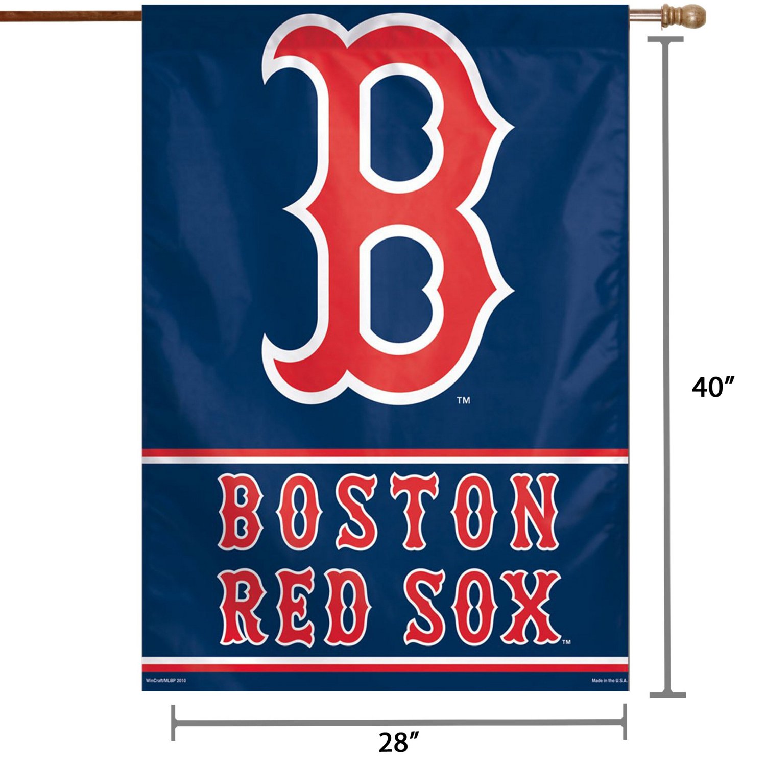 WinCraft Boston Sox 28" x 40" B Logo Single-Sided Vertical Banner                                                                - view number 2